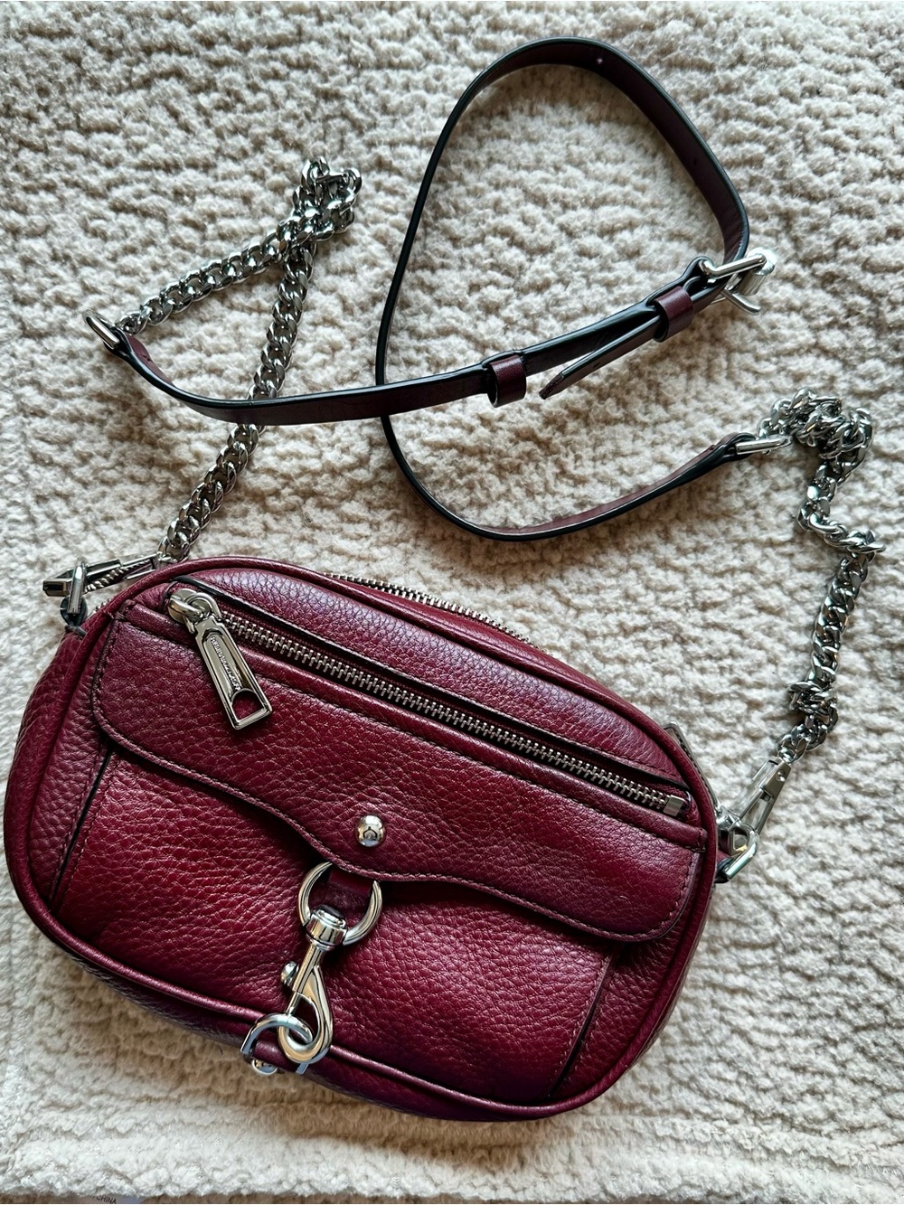 Rebecca Minkoff Burgundy Leather Crossbody Bag